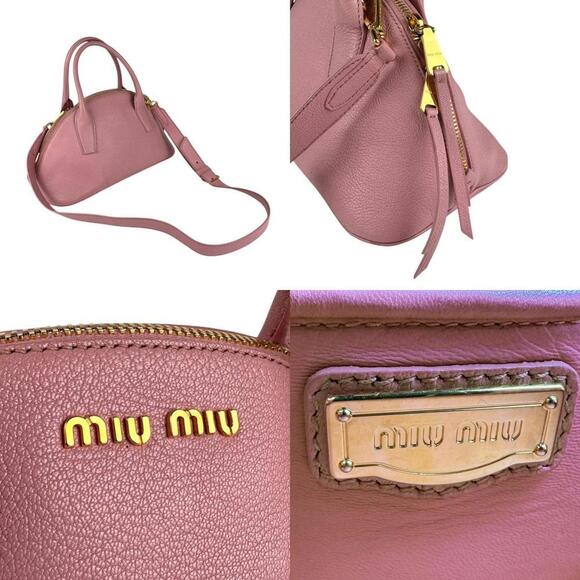 MIU MIU Pink Leather Shoulder Bag - Picture 5 of 5